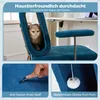 A collage showing a cat in a chair, a close-up of fabric, and a cat toy. Anteprima dell’immagine prodotto