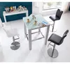 home24 Bartisch - Glas / Metall - Hochglanz Weiß / Chrom Produktbild-Vorschau 2