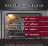 Close-up of a black oven interior with a red overlay highlighting different cooking functions. Produktbild-Vorschau