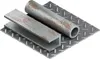 A collection of metal construction materials, including a pipe, a U-channel, and a diamond plate, are arranged on a white background. Voir les images du produit