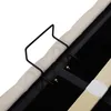 A close-up view of a metal bed frame component with beige padding. Podgląd zdjęcia produktu