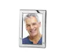 A silver picture frame with a portrait of a man inside, set against a white background. Produktbild-Vorschau