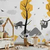 Vlies Fototapete - Cute Sloths 350x256 cm Für Kinder Produktbild-Vorschau 1