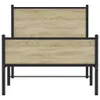 Metallbett ohne Matratze Sonoma-Eiche 100x190 cm Produktbild-Vorschau 4