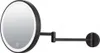 A black LED makeup mirror mounted on an adjustable arm against a white background. Produktbild-Vorschau