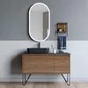 Specchiera con illuminazione Talos Oval Vento 45x80 cm nero Anteprima dell’immagine prodotto 1