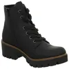 A black lace-up boot with a thick sole and heel, shown from the side against a white background. Produktbild-Vorschau