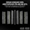 A marketing image showcasing Corsair Vengeance DDR5 RAM modules for AMD and Intel platforms. Anteprima dell’immagine prodotto