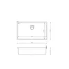 Technical drawing of a sink with dimensions. Produktbild-Vorschau