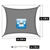 UV Sonnensegel Wasserdurchlässig 1,5x2 - Viereckig Produktbild-Vorschau 5