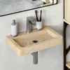 vidaXL Lavabo da parete color crema 38x24x6,5 cm in marmo Anteprima dell’immagine prodotto 2
