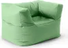A pastel green beanbag chair is shown from a slightly elevated side angle against a white background. Náhled obrázku produktu