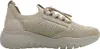 A side view of a beige sneaker with gold accents. Produktbild-Vorschau