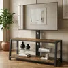 TV-Schrank Braun 116x42x125 cm mit schwarzem Hartglas, Produktbild-Vorschau 6