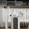 A cat is lying on top of a computer tower, with a shield graphic overlaid on it, and text about an anti-collision function. Anteprima dell’immagine prodotto