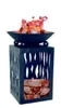 Feuerschale 45cm auf Säule mit Holzfach, Gusseisen, schwarz Produktbild-Vorschau 3