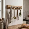 Garderobe Teak Holz 4 Haken L50cm Hakenleiste Recyclingholz Produktbild-Vorschau 5