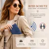 Damen Geldbörse RFID Schutz Blau – Portemonnaie mit Produktbild-Vorschau 3