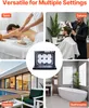 Collage of images showing different settings where the product can be used, including a spa, a salon, a hotel exterior, and a bathroom. Anteprima dell’immagine prodotto