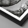 Gerahmtes Poster - Schwarzer Rahmen - Nashorn Monochrom Produktbild-Vorschau 2
