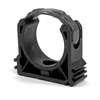 A black plastic pipe clamp is shown against a white background. Produktbild-Vorschau