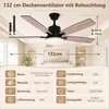 Ventilatore a soffitto da 132 cm con illuminazione e Anteprima dell’immagine prodotto 8