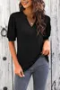 Damen-T-Shirt mit V-Ausschnitt – Lässige Puffärmel, locker Produktbild-Vorschau 2