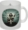 Kaffeetasse mit gruseligem Geisterhaus Motiv und Spruch - Produktbild-Vorschau 1