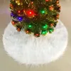 r Weihnachtsbaum-Teppich aus Kunstfell, weiß, rund, für Produktbild-Vorschau 7