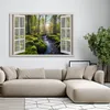 Leinwandbild Blick aus dem Fenster Wald Natur Bäume 90x60 Produktbild-Vorschau 2