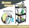 deluxe4home® Servierwagen Rollwagen klappbar 3 Ablagen Produktbild-Vorschau 2
