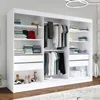 ORAVELLE 200 Weiß cm 3-türiger Kleiderschrank mit Spiegel, Produktbild-Vorschau 3