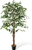 COSTWAY 160cm Künstlicher Ficus-Baum, Kunstbaum mit 1008 Produktbild-Vorschau 1