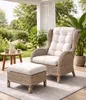 Rattan Relaxsessel mit Fußhocker inklusive Sitzpolster Produktbild-Vorschau 3