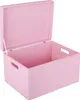 A pink storage box with its lid open, shown against a white background. Produktbild-Vorschau
