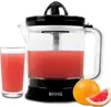A citrus juicer with a glass of juice and a grapefruit next to it. Produktbild-Vorschau