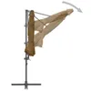 The Living Store Sonnenschirm mit Schirmständer Taupe Produktbild-Vorschau 6