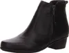 A black leather ankle boot with a side zipper is shown against a white background. Anteprima dell’immagine prodotto