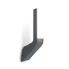 A modern, dark gray LED outdoor wall light with a white light panel, mounted on a white wall. Produktbild-Vorschau
