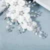 Braut Hochzeit Haarnadeln Silber Blume Haarspangen Perle Produktbild-Vorschau 6