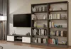 A living room scene with a TV and a bookshelf. Voir les images du produit