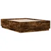 Bettgestell mit LED Räuchereiche 135x190cm Holzwerkstoff Produktbild-Vorschau 3