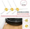 A collage image showing replacement parts for a robot vacuum cleaner. Produktbild-Vorschau