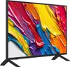 A television set with a colorful abstract image displayed on its screen, shown from a slightly angled front view with its stand. Voir les images du produit