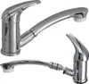 Three views of a chrome faucet on a white background. Produktbild-Vorschau
