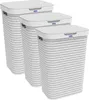 Three white laundry baskets of different sizes are arranged diagonally. Produktbild-Vorschau