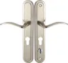 A pair of door handles with keyholes and a lock mechanism, presented against a white background. Podgląd zdjęcia produktu
