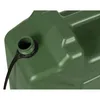 A close-up shot of the top of a green plastic fuel canister, showing the opening with a black tethered cap. Produktbild-Vorschau