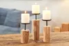 Kerzenleuchter Tempe 3er Set Holz rustikal Produktbild-Vorschau 6