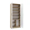 An open cabinet with shelves, against a white background. Produktbild-Vorschau